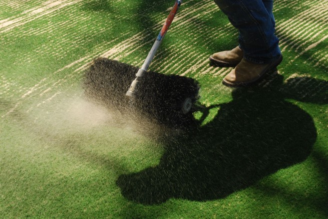 San Francisco artificial turf installation - base layer aggregate